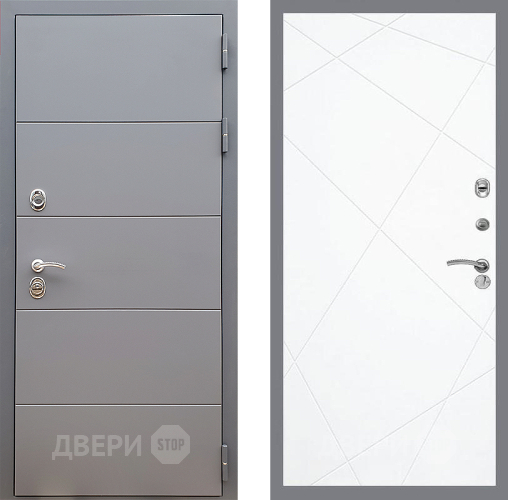 Входная металлическая Дверь Стоп АРТ ГРАФИТ ФЛ-291 Силк Сноу в Бронницах