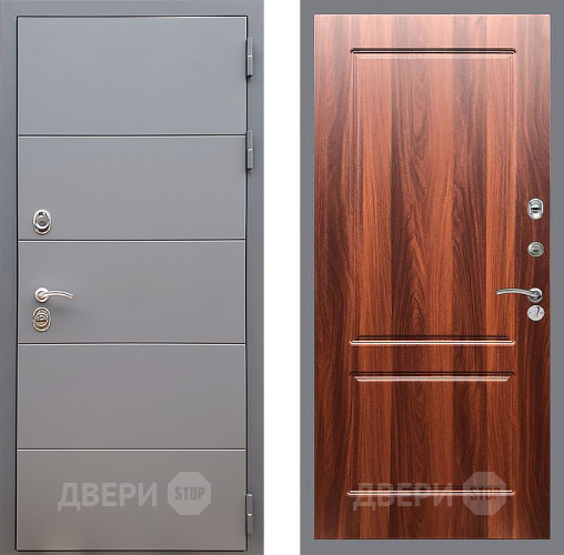 Входная металлическая Дверь Стоп АРТ ГРАФИТ ФЛ-117 Итальянский орех в Бронницах
