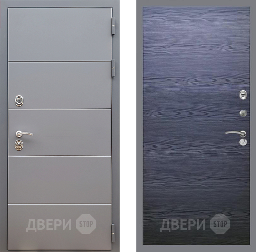 Входная металлическая Дверь Стоп АРТ ГРАФИТ Гладкая Дуб тангенальный черный в Бронницах