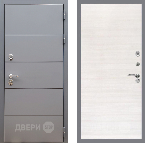 Входная металлическая Дверь Стоп АРТ ГРАФИТ Гладкая Акация светлая в Бронницах