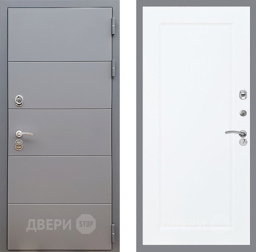 Входная металлическая Дверь Стоп АРТ ГРАФИТ ФЛ-119 Силк Сноу в Бронницах