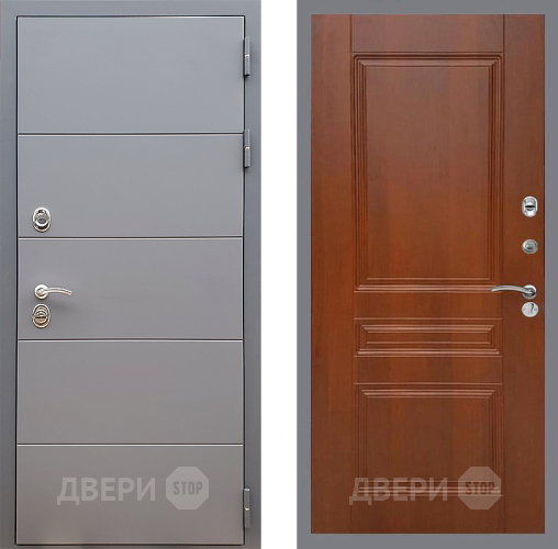 Входная металлическая Дверь Стоп АРТ ГРАФИТ ФЛ-243 Итальянский орех в Бронницах