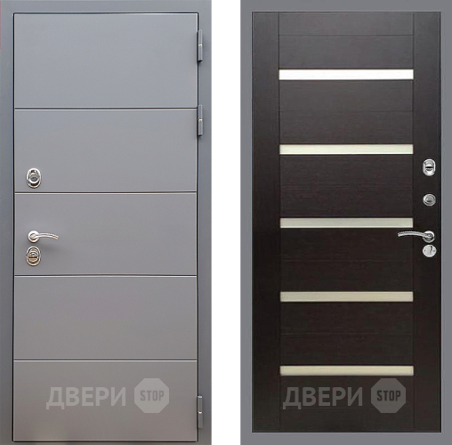 Входная металлическая Дверь Стоп АРТ ГРАФИТ СБ-14 венге поперечный в Бронницах