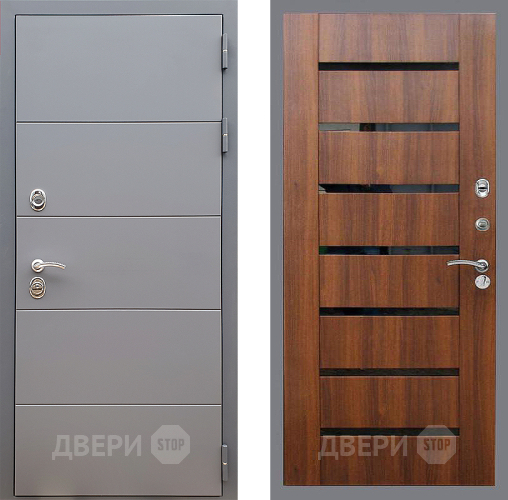 Входная металлическая Дверь Стоп АРТ ГРАФИТ СБ-14 Орех бренди в Бронницах