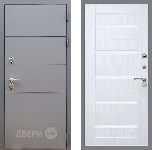 Входная металлическая Дверь Стоп АРТ ГРАФИТ СБ-14 Сандал белый в Бронницах