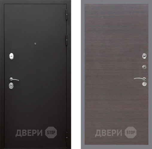 Входная металлическая Дверь Стоп КЛАССИК Шагрень Гладкая венге поперечный в Бронницах