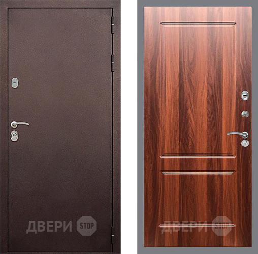 Входная металлическая Дверь Стоп КЛАССИК Медь ФЛ-117 Итальянский орех в Бронницах