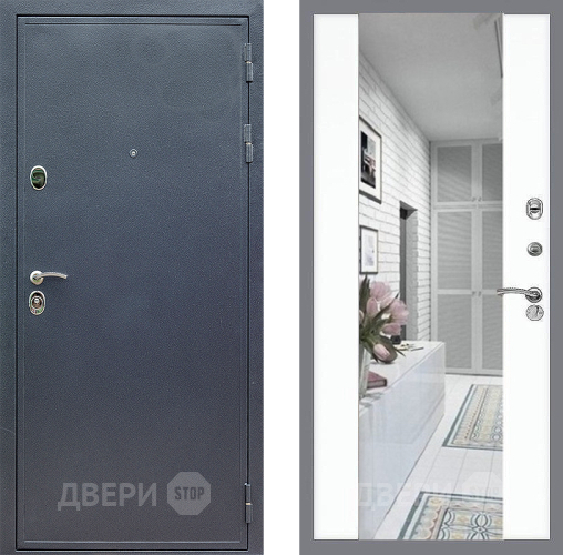 Входная металлическая Дверь Стоп СИЛЬВЕР Зеркало СБ-16 Силк Сноу в Бронницах