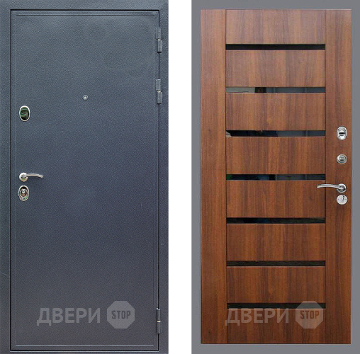 Входная металлическая Дверь Стоп СИЛЬВЕР СБ-14 Орех бренди в Бронницах