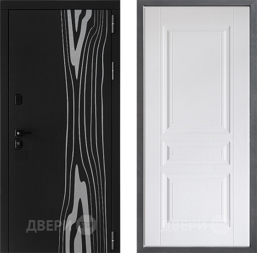 Входная металлическая Дверь Дверной континент ДК-12 ФЛ-243 Альберо Браш серебро в Бронницах