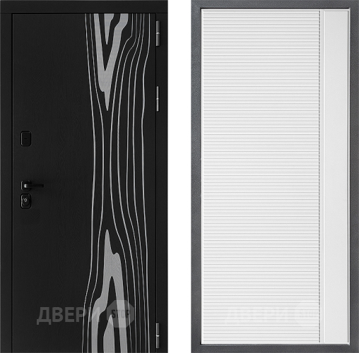 Входная металлическая Дверь Дверной континент ДК-12 ФЛ-757 Белое Стекло Софт милк в Бронницах