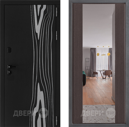 Входная металлическая Дверь Дверной континент ДК-12 ФЛЗ-1 Зеркало Венге в Бронницах