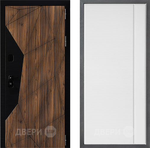 Входная металлическая Дверь Дверной континент ДК-11 ФЛ-757 Белое Стекло Софт милк в Бронницах