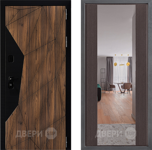 Входная металлическая Дверь Дверной континент ДК-11 ФЛЗ-1 Зеркало Венге в Бронницах
