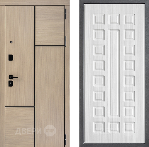 Входная металлическая Дверь Дверной континент ДК-14 ФЛ-183 Сандал белый в Бронницах