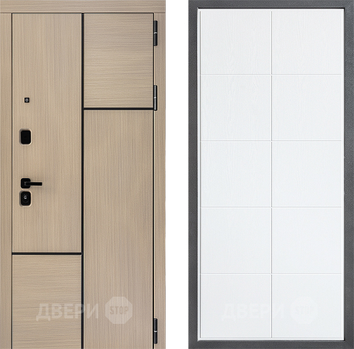 Входная металлическая Дверь Дверной континент ДК-14 ФЛ-Кватро Белое дерево в Бронницах