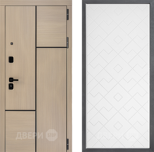 Входная металлическая Дверь Дверной континент ДК-14 ФЛ-Тиффани Белый софт в Бронницах