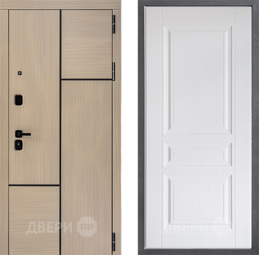 Входная металлическая Дверь Дверной континент ДК-14 ФЛ-243 Альберо Браш серебро в Бронницах