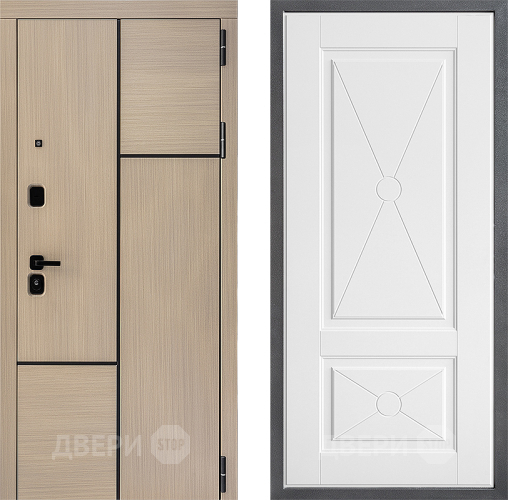 Входная металлическая Дверь Дверной континент ДК-14 ФЛ-617 Софт милк в Бронницах