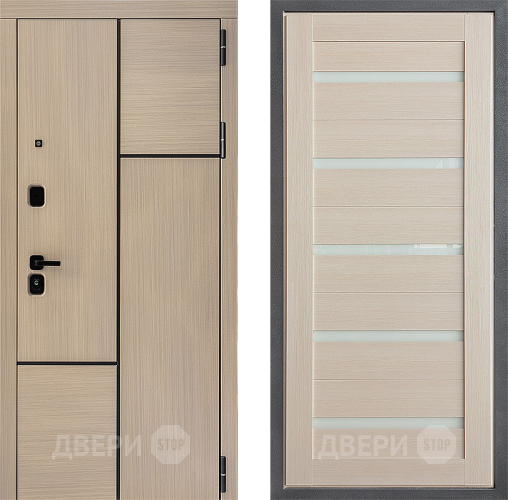 Входная металлическая Дверь Дверной континент ДК-14 ФЛ-47 Лиственница белая в Бронницах