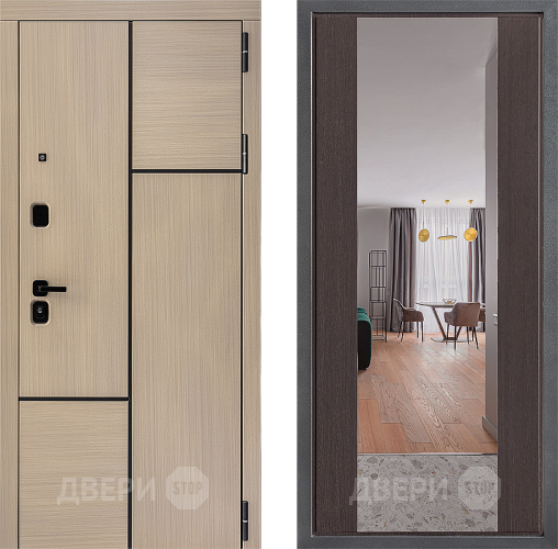 Входная металлическая Дверь Дверной континент ДК-14 ФЛЗ-1 Зеркало Венге в Бронницах