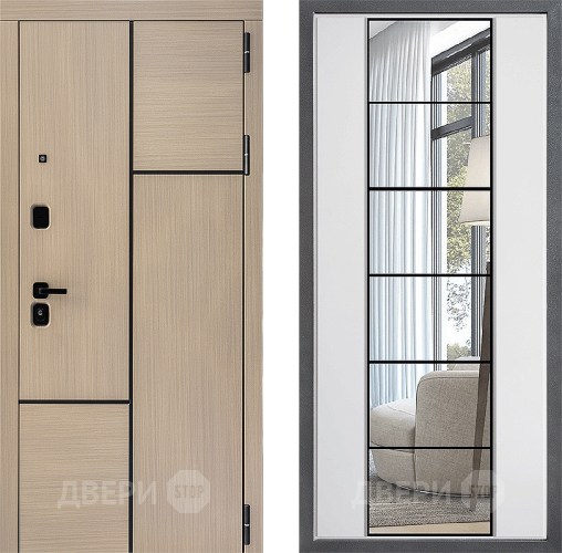 Дверь Дверной континент ДК-14 ФЛЗ-2 Зеркало Белый софт в Бронницах