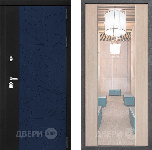 Входная металлическая Дверь Дверной континент ДК-9 ФЛЗ-1 Зеркало Капучино в Бронницах