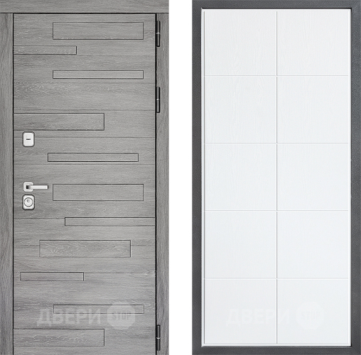 Входная металлическая Дверь Дверной континент ДК-10 ФЛ-Кватро Белое дерево в Бронницах