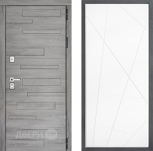 Входная металлическая Дверь Дверной континент ДК-10 ФЛ-655 Белый софт в Бронницах