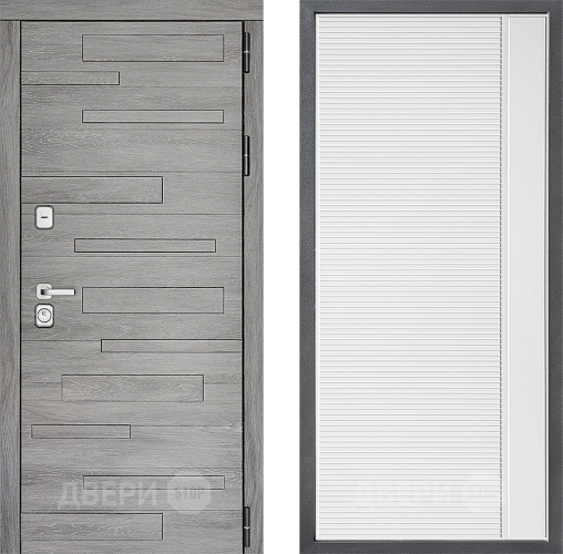 Входная металлическая Дверь Дверной континент ДК-10 ФЛ-757 Белое Стекло Софт милк в Бронницах