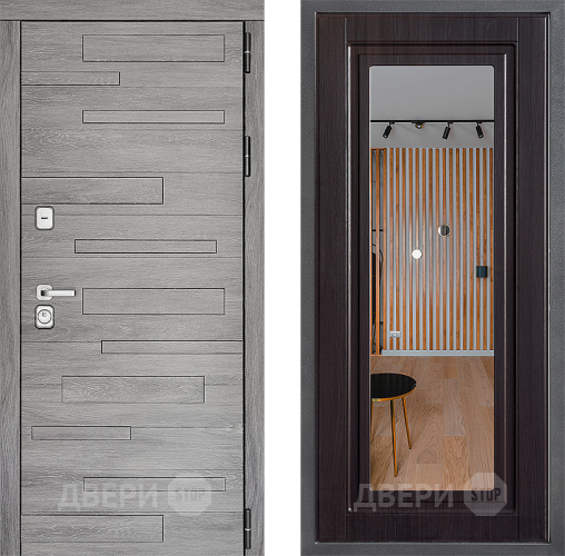 Входная металлическая Дверь Дверной континент ДК-10 ФЛЗ Зеркало Венге в Бронницах