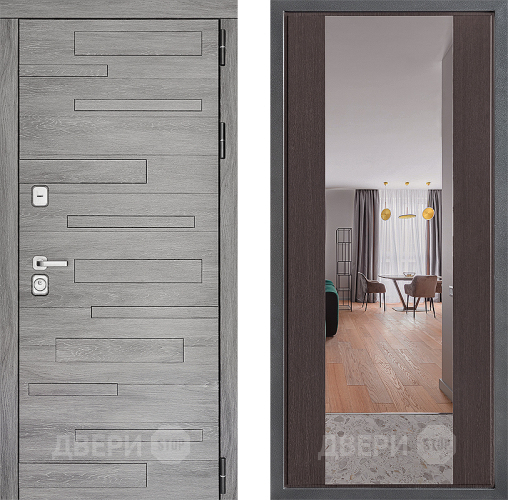 Входная металлическая Дверь Дверной континент ДК-10 ФЛЗ-1 Зеркало Венге в Бронницах