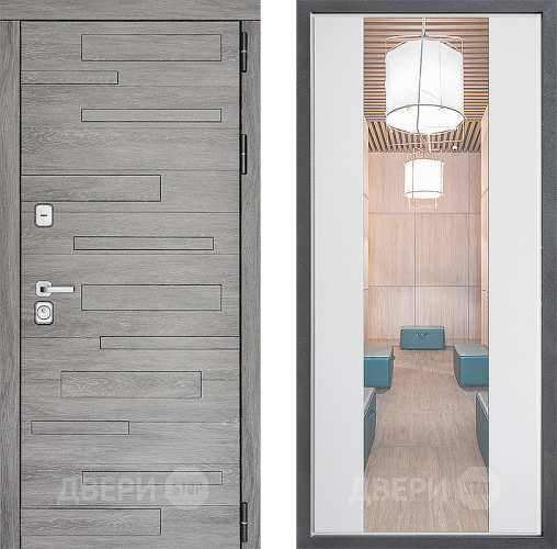 Дверь Дверной континент ДК-10 ФЛЗ-1 Зеркало Белый софт в Бронницах