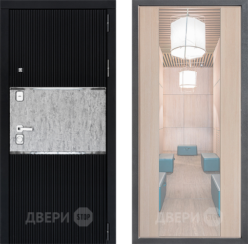 Входная металлическая Дверь Дверной континент ДК-13 ФЛЗ-1 Зеркало Капучино в Бронницах