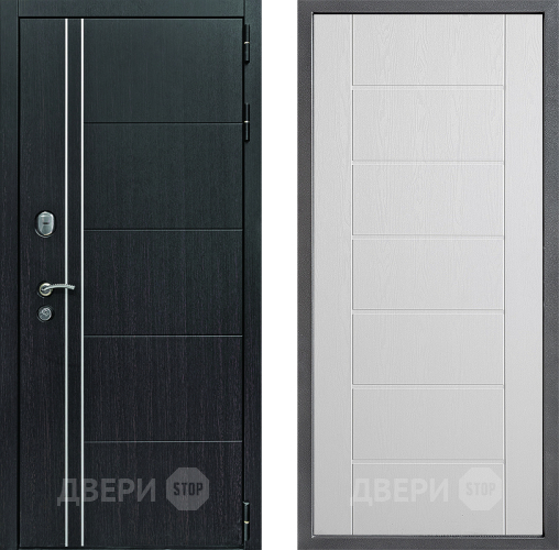 Входная металлическая Дверь Дверной континент Теплолюкс Дизайн ФЛ-Лайн Белое дерево в Бронницах