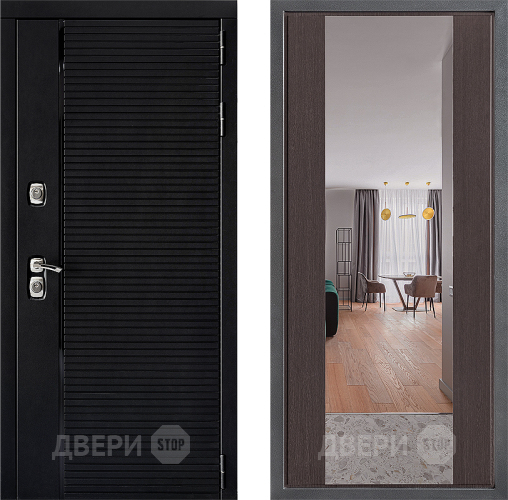 Входная металлическая Дверь Дверной континент ДК-1 ФЛЗ-1 Зеркало Венге в Бронницах