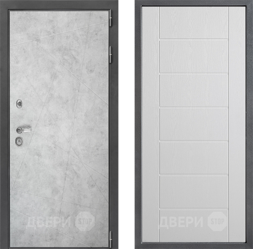 Входная металлическая Дверь Дверной континент ДК-3/743 ФЛ-Лайн Белое дерево в Бронницах