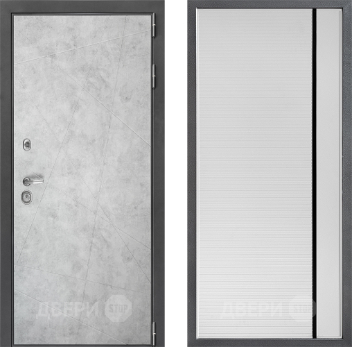 Входная металлическая Дверь Дверной континент ДК-3/743 ФЛ-757 Черное Стекло Софт милк в Бронницах