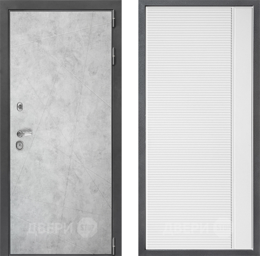 Входная металлическая Дверь Дверной континент ДК-3/743 ФЛ-757 Белое Стекло Софт милк в Бронницах