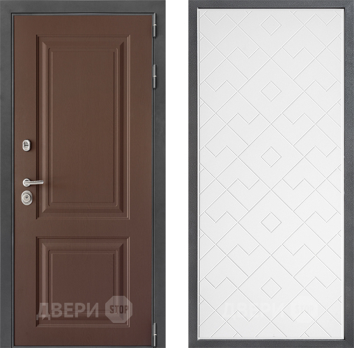 Входная металлическая Дверь Дверной континент ДК-3/729 ФЛ-Тиффани Белый софт в Бронницах