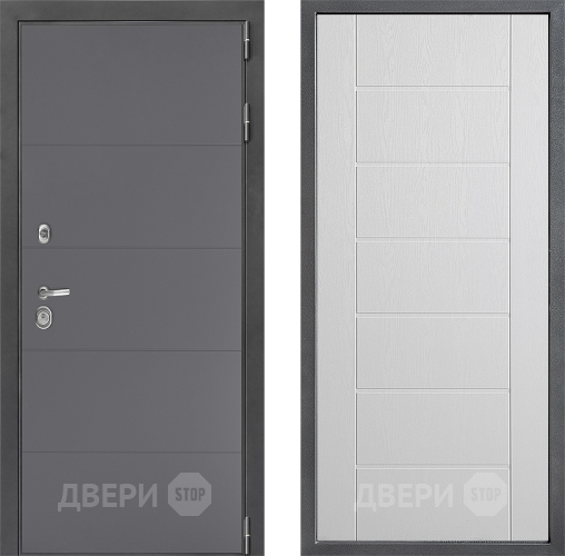 Входная металлическая Дверь Дверной континент ДК-3/649 ФЛ-Лайн Белое дерево в Бронницах