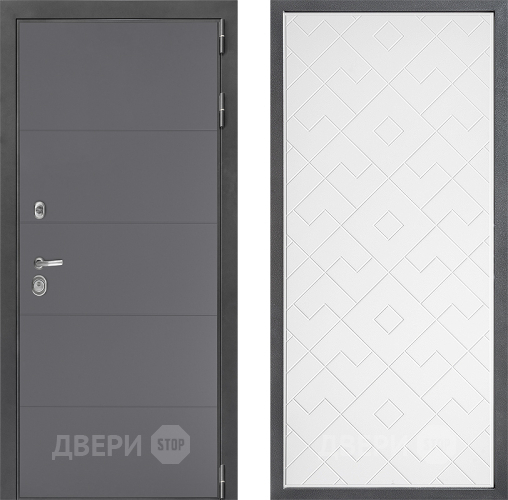 Входная металлическая Дверь Дверной континент ДК-3/649 ФЛ-Тиффани Белый софт в Бронницах