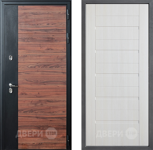 Входная металлическая Дверь Дверной континент ДК-15 Красное Дерево ТЕРМО ФЛ-70 Лиственница белая в Бронницах