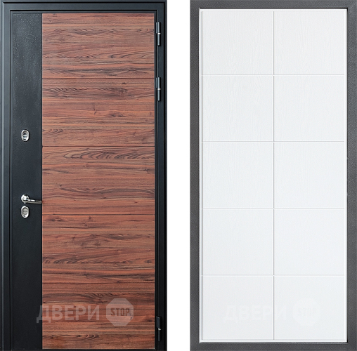 Входная металлическая Дверь Дверной континент ДК-15 Красное Дерево ТЕРМО ФЛ-Кватро Белое дерево в Бронницах