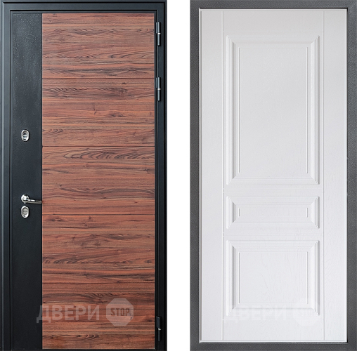 Входная металлическая Дверь Дверной континент ДК-15 Красное Дерево ТЕРМО ФЛ-243 Альберо Браш серебро в Бронницах