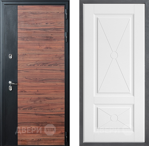Входная металлическая Дверь Дверной континент ДК-15 Красное Дерево ТЕРМО ФЛ-617 Софт милк в Бронницах