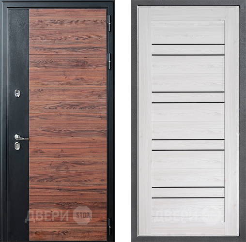 Входная металлическая Дверь Дверной континент ДК-15 Красное Дерево ТЕРМО ФЛ-49 Сосна белая в Бронницах