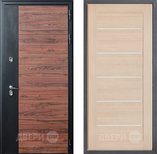 Входная металлическая Дверь Дверной континент ДК-15 Красное Дерево ТЕРМО ФЛ-46 Капучино в Бронницах