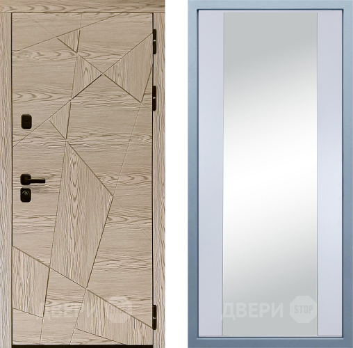 Входная металлическая Дверь Дива МД-97/1 Д-15 Зеркало Белый в Бронницах