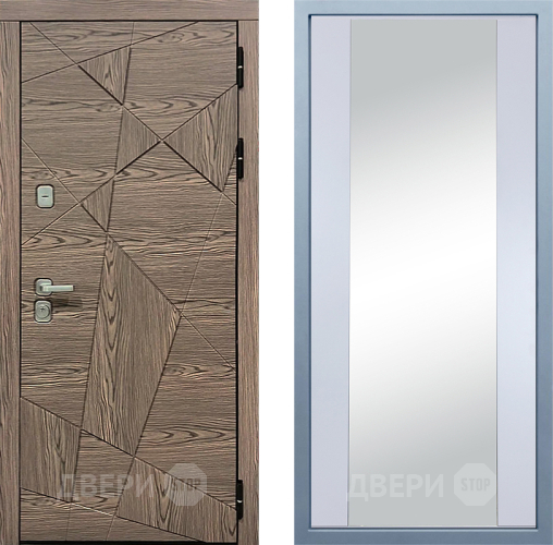 Входная металлическая Дверь Дива МД-97/2 Д-15 Зеркало Белый в Бронницах